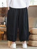 Loose Casual Lightweight Stripe Harem Pnats