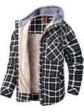 Winter Simple Style Daily Wear Plaid Hooded Warm Coats For Men