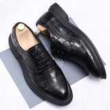 Men's Business Style Crocodile Printing Leather Shoes