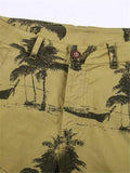 Casual Vacation Print Cargo Beach Knee Shorts