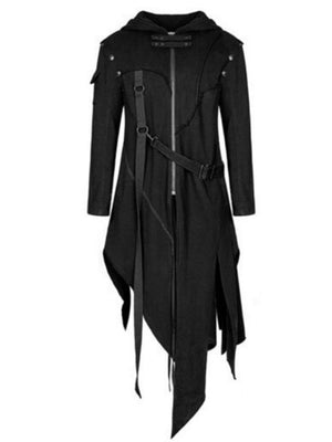 Personality Irregular Hem Long Hooded Punk Coat Halloween Costume