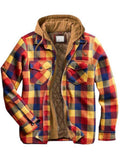 Comfy Creative Printed Zip Cotton Hooded Flannel Jacket