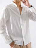 Casual Comfy Linen Cotton Mandarin-Collar Shirts For Men