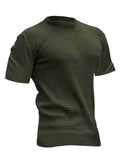 Men's Leisure Summer Small Square Round Neck Slim Fit T-Shirt