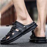 Mens Casual Breathable Stitching Hook Loop Sandals