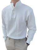 Men's Trendy Stand Collar Long Sleeve Pullover Business Shirts