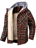 Winter Simple Style Daily Wear Plaid Hooded Warm Coats For Men