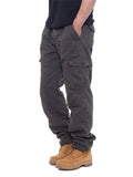 Casual Elastic Waist Plus Size Multi Pockets Men's Cargo Trousers