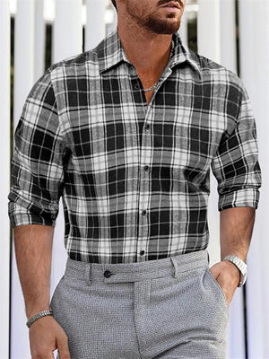 Men's Leisure Plaid Long Shleeved Spring Autumn Shirts