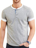 Summer Daily Wear Comfy Short Sleeve Contrasting Slim T-shirts For Men