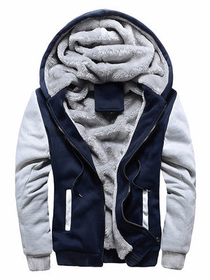 Sports Casual Contrasting Color Sweatshirt Zipper Hooded Coats