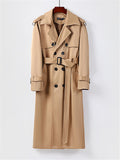 Mens Fashion Buttons Khaki Trench Coat