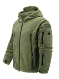 New Casual Fashion Solid Color Fleece Hooded Zipper Jacket For Men