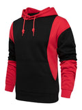 Stylish Contrast Color Design Long-Sleeved Casual Sports Hooded Sweatshirt