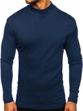 Men's Simple Style Half High Collar Long Sleeve Bottoming Shirt