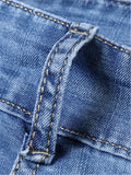 Loose Elastane Straight Breathable Denim Pants