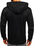 Men's Solid Color Casual Zipper Hooded Sweater