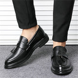 Men's Trendy Tassel Design Formal Glossy Business Shoes