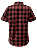 Hawaii Summer Short Sleeve Classic Plaid Lapel Shirt for Men