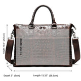 Business Large Capacity Laptop Crocodile Leather Briefcase Casual Handbags