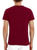 Men's Simple Style Solid Color Short-Sleeved Button T-Shirt