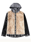 Stylish Warm Plaid Windproof Hooded Flannel Jacket Mens