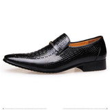 Casual Trendy Low-Top Slip-On Alligator Pattern Dress Shoes For Men