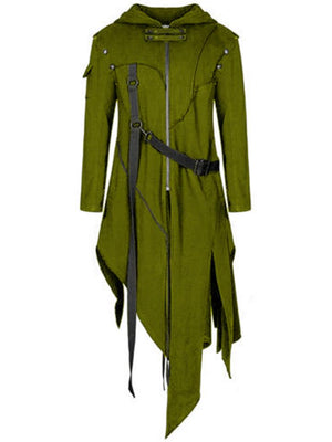 Personality Irregular Hem Long Hooded Punk Coat Halloween Costume