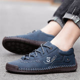 Men's Retro Microfiber Soft Rubber Sole Anti-slip Lace Up Shoes