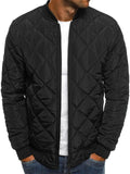 Men's Fashion Diamond Quilted Coat Bomber Jacket