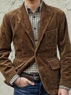 Gentleman Slim Fit Corduroy Blazer Jacket For Men