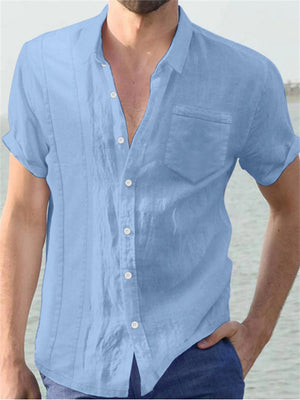 Men's Large Size Casual Lapel Short Sleeve Beach Shirts