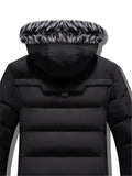 Mens Warm Parka Padded Coat With Fur Hood