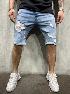 Men Trendy Casual Ripped Denim Shorts