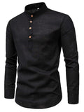 Men's Holiday Fashion Business Long Sleeve Stand Collar Shirts