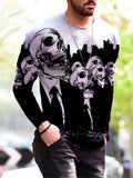 Slim Fit Crew Neck Halloween Shirts for Men