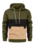 Trendy Fleece Colorblock Hoodie Mens with Pockets