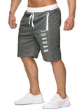 Mens Print Patchwork Drawstring Knee Shorts