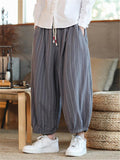 Loose Casual Lightweight Stripe Harem Pnats