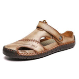 Men's Fashion Comfy Closed Toe Leather Sandals for Summer