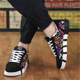 Mens Fashion Breathable Print Personality Casual Lace Up Shoes