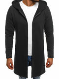 Men's Casual Striped Mid-Length Hooded Sweatshirt