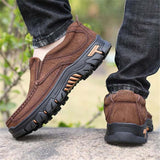 Outdoor Casual Breathable Wearable Soft Sole Leather Ankle Shoes