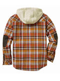 Large Size Hooded Grid Button Men's Leisure Tops