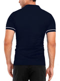 Men's Summer Short Sleeve Lapel Zipper Slim Fit Thin Polo T-shirts