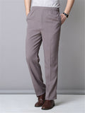 Mens Breathable Vertical Solid Color Comfy Casual Pants