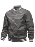 Trendy Vivid Men's Autumn Winter Stand-up Varsity Jacket