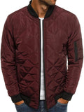 Men's Fashion Diamond Quilted Coat Bomber Jacket