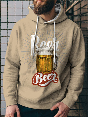 Creative Oktoberfest Digital Print Drawstring Hooded Sweatshirt