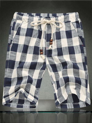 Mens Fashion Plaid Pattern Vertical Shorts